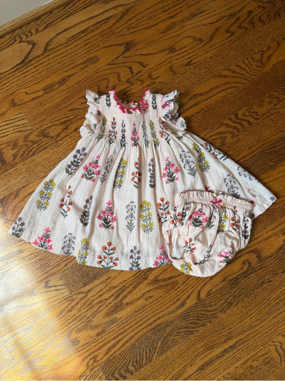 PINK CHICKEN Baby Stevie Dress Set, Cloud Pink Floral, 6-12 months